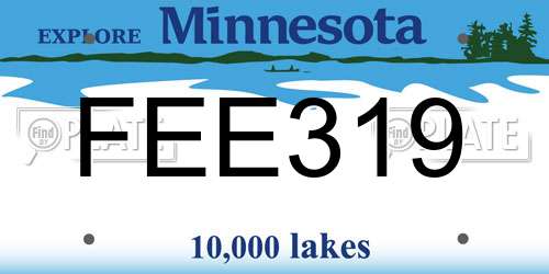 FEE319 Minnesota License Plate