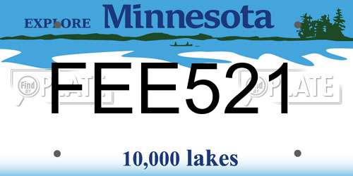 FEE521 Minnesota License Plate