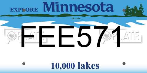 FEE571 Minnesota License Plate