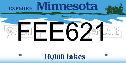 FEE621 Minnesota License Plate