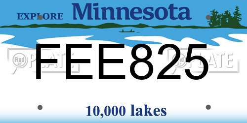FEE825 Minnesota License Plate
