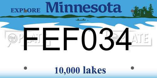 FEF034 Minnesota License Plate