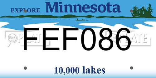 FEF086 Minnesota License Plate
