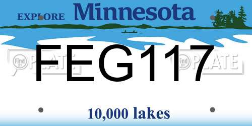 FEG117 Minnesota License Plate