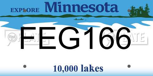 FEG166 Minnesota License Plate
