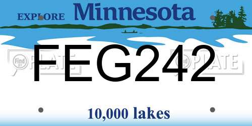FEG242 Minnesota License Plate