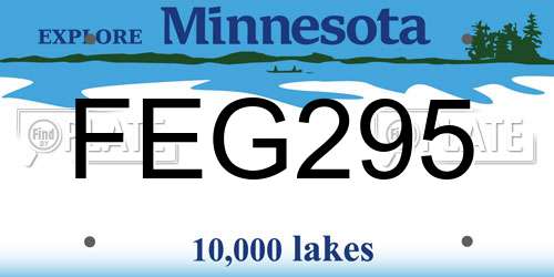 FEG295 Minnesota License Plate