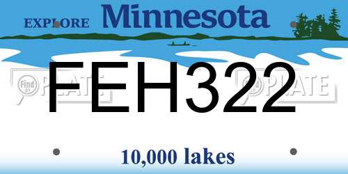 FEH322 Minnesota License Plate