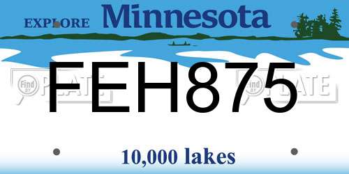 FEH875 Minnesota License Plate