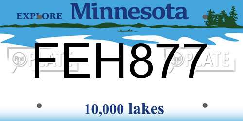 FEH877 Minnesota License Plate