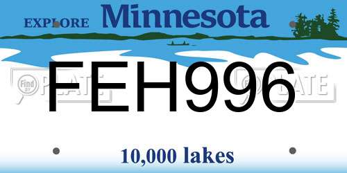 FEH996 Minnesota License Plate