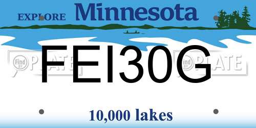 FEI30G Minnesota License Plate