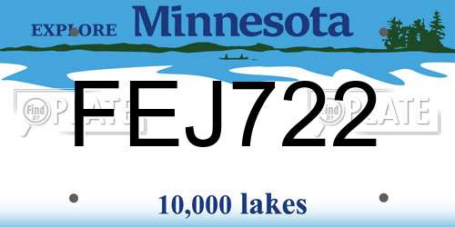 FEJ722 Minnesota License Plate