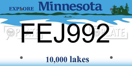 FEJ992 Minnesota License Plate