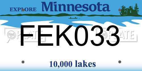 FEK033 Minnesota License Plate