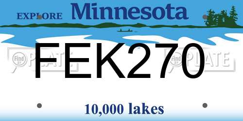 FEK270 Minnesota License Plate