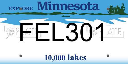 FEL301 Minnesota License Plate