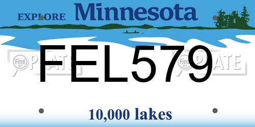 FEL579 Minnesota License Plate