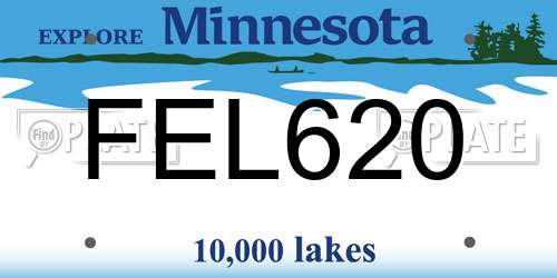 FEL620 Minnesota License Plate