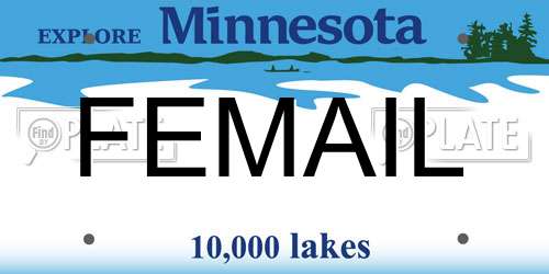 FEMAIL Minnesota License Plate