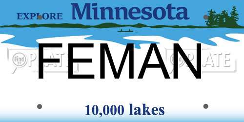FEMAN Minnesota License Plate