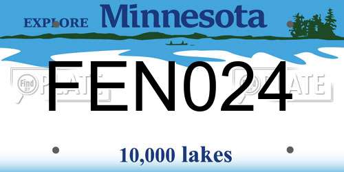 FEN024 Minnesota License Plate