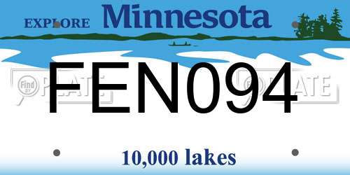 FEN094 Minnesota License Plate