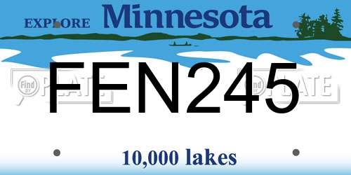 FEN245 Minnesota License Plate