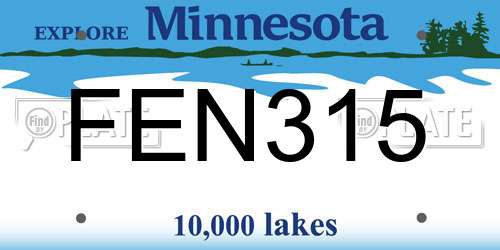 FEN315 Minnesota License Plate
