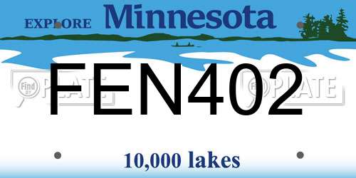 FEN402 Minnesota License Plate