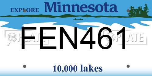 FEN461 Minnesota License Plate