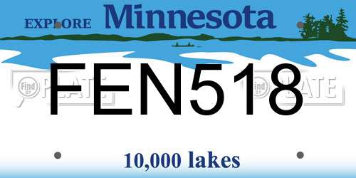 FEN518 Minnesota License Plate