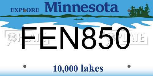 FEN850 Minnesota License Plate