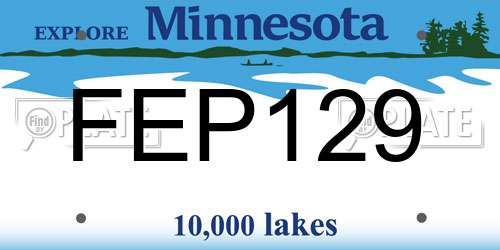 FEP129 Minnesota License Plate