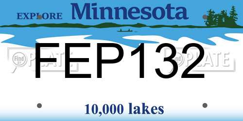 FEP132 Minnesota License Plate