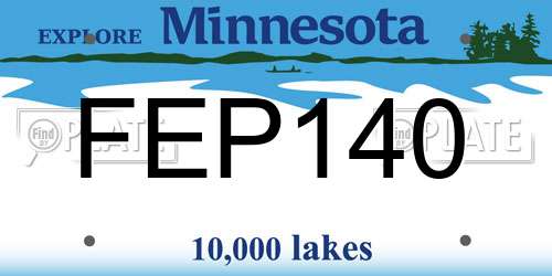 FEP140 Minnesota License Plate