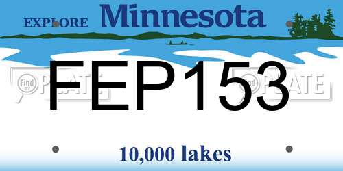 FEP153 Minnesota License Plate