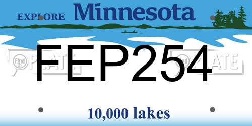 FEP254 Minnesota License Plate