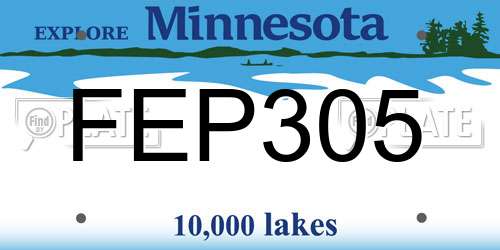 FEP305 Minnesota License Plate