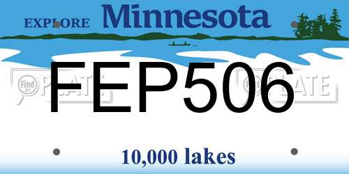 FEP506 Minnesota License Plate