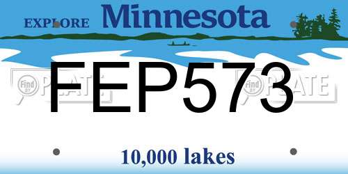 FEP573 Minnesota License Plate