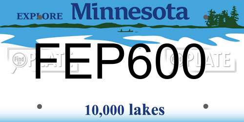 FEP600 Minnesota License Plate