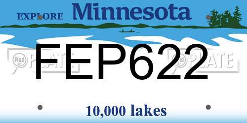 FEP622 Minnesota License Plate
