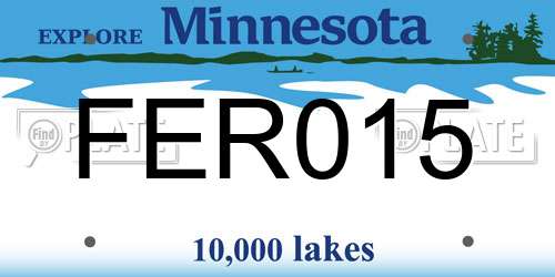 FER015 Minnesota License Plate