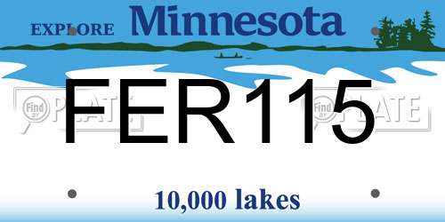 FER115 Minnesota License Plate