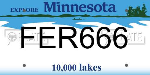 FER666 Minnesota License Plate