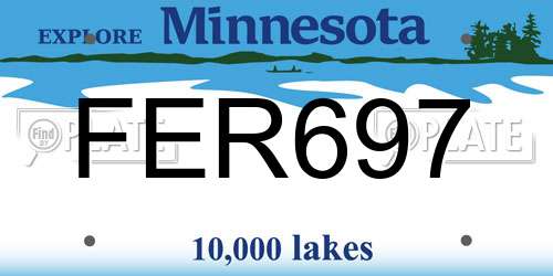 FER697 Minnesota License Plate