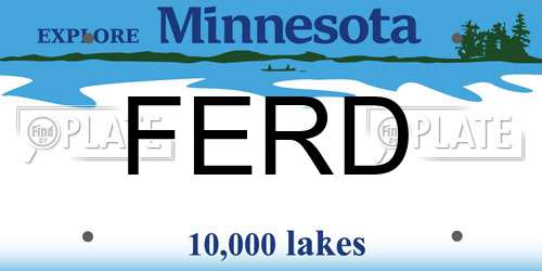 FERD Minnesota License Plate