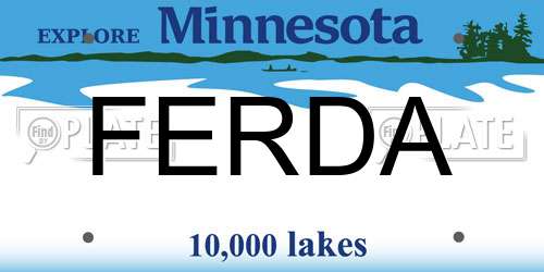FERDA Minnesota License Plate