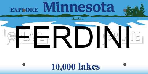 FERDINI Minnesota License Plate